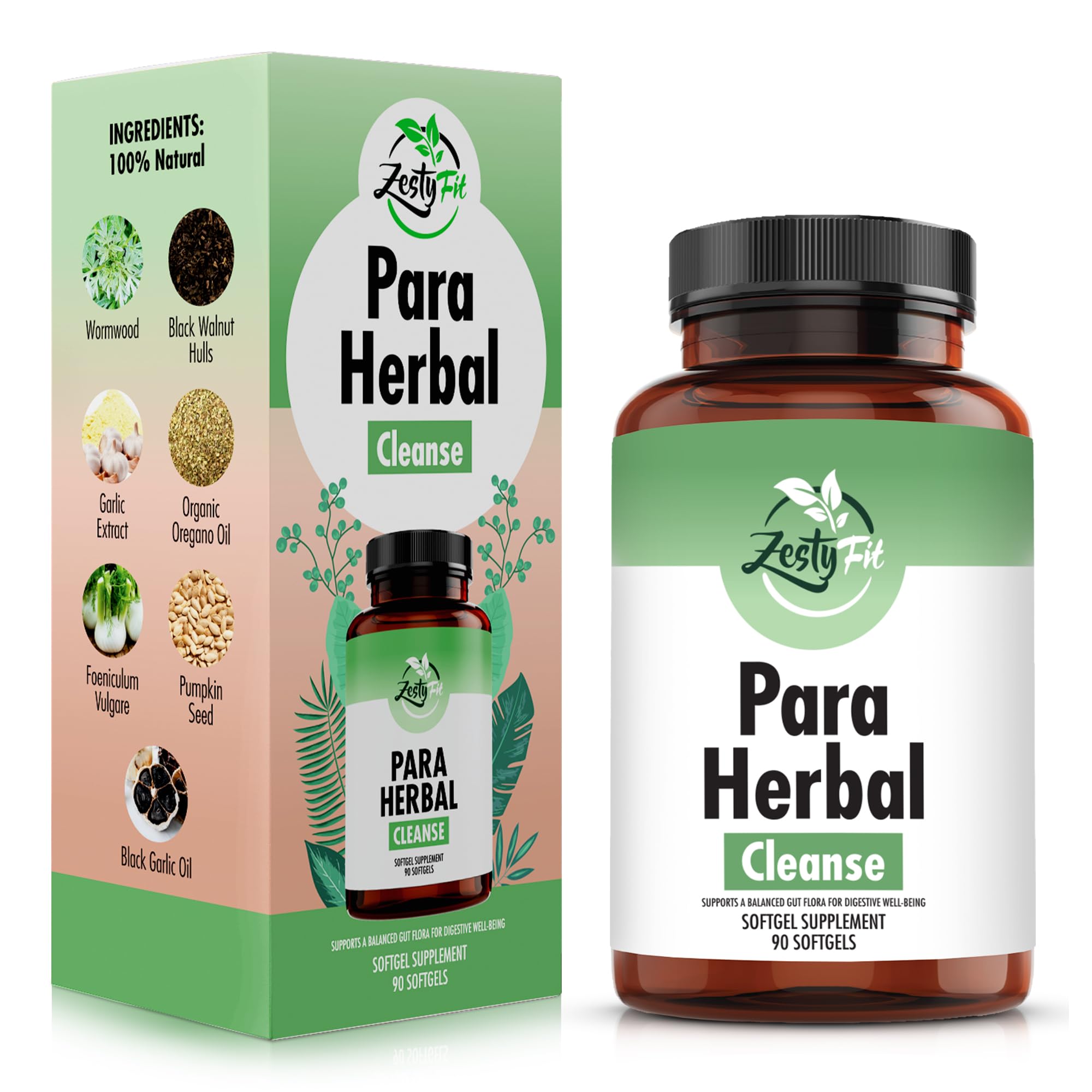 zestyfit Herbal Softgel Supplement bottle front view