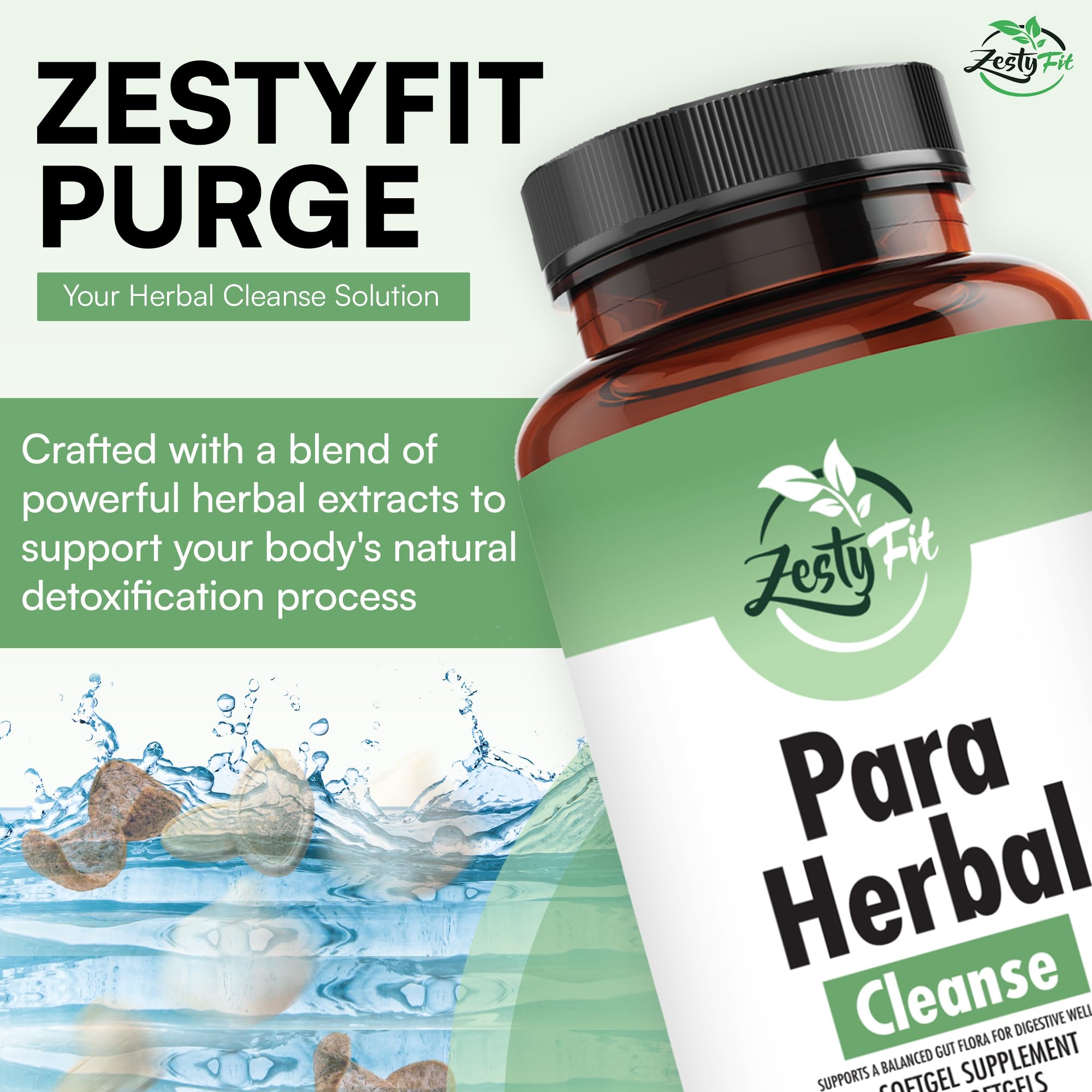 zestyfit Herbal Softgel Supplement bottle side view