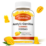 Zetelixia Acetyl-L-Carnitine Gummies front view with mango flavour