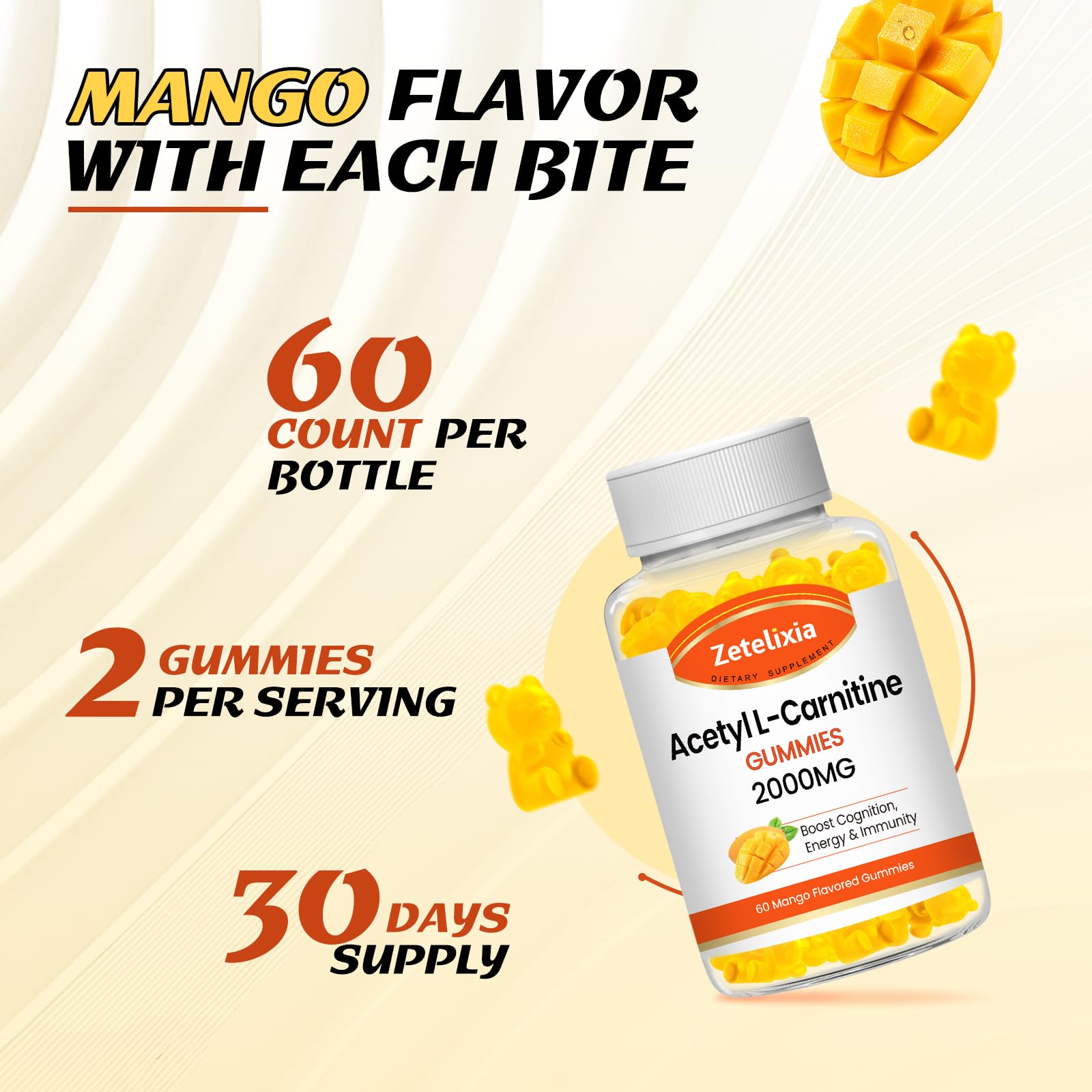 Zetelixia Acetyl-L-Carnitine Gummies nutritional information