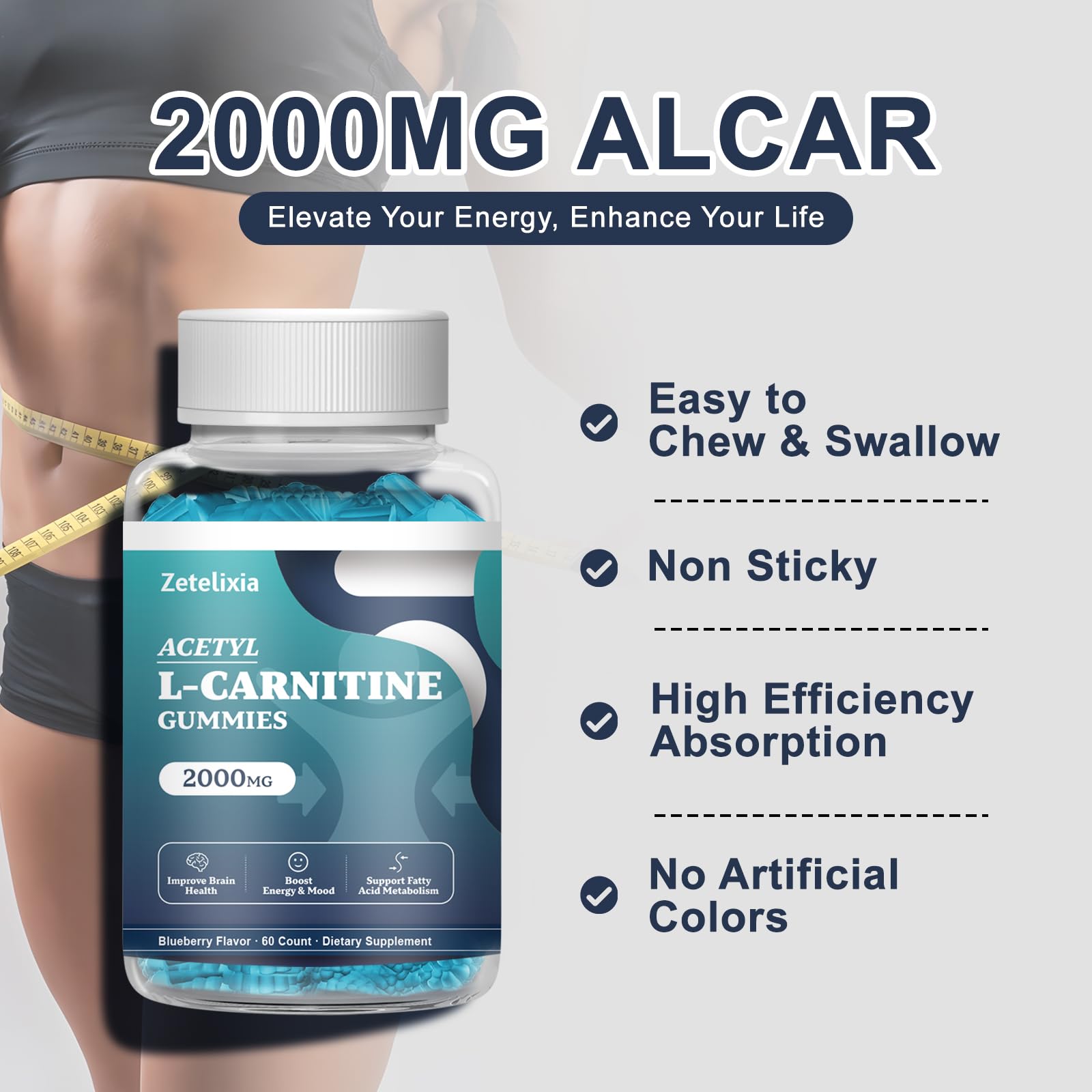 Zetelixia Acetyl L-Carnitine Gummies nutritional information label