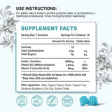 Zetelixia Acetyl L-Carnitine Gummies showing the gummies inside the bottle