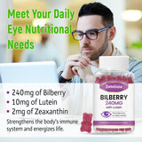 Zetelixia Bilberry Gummies bottle with a hand holding it