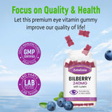 Zetelixia Bilberry Gummies with fresh blueberries on a table
