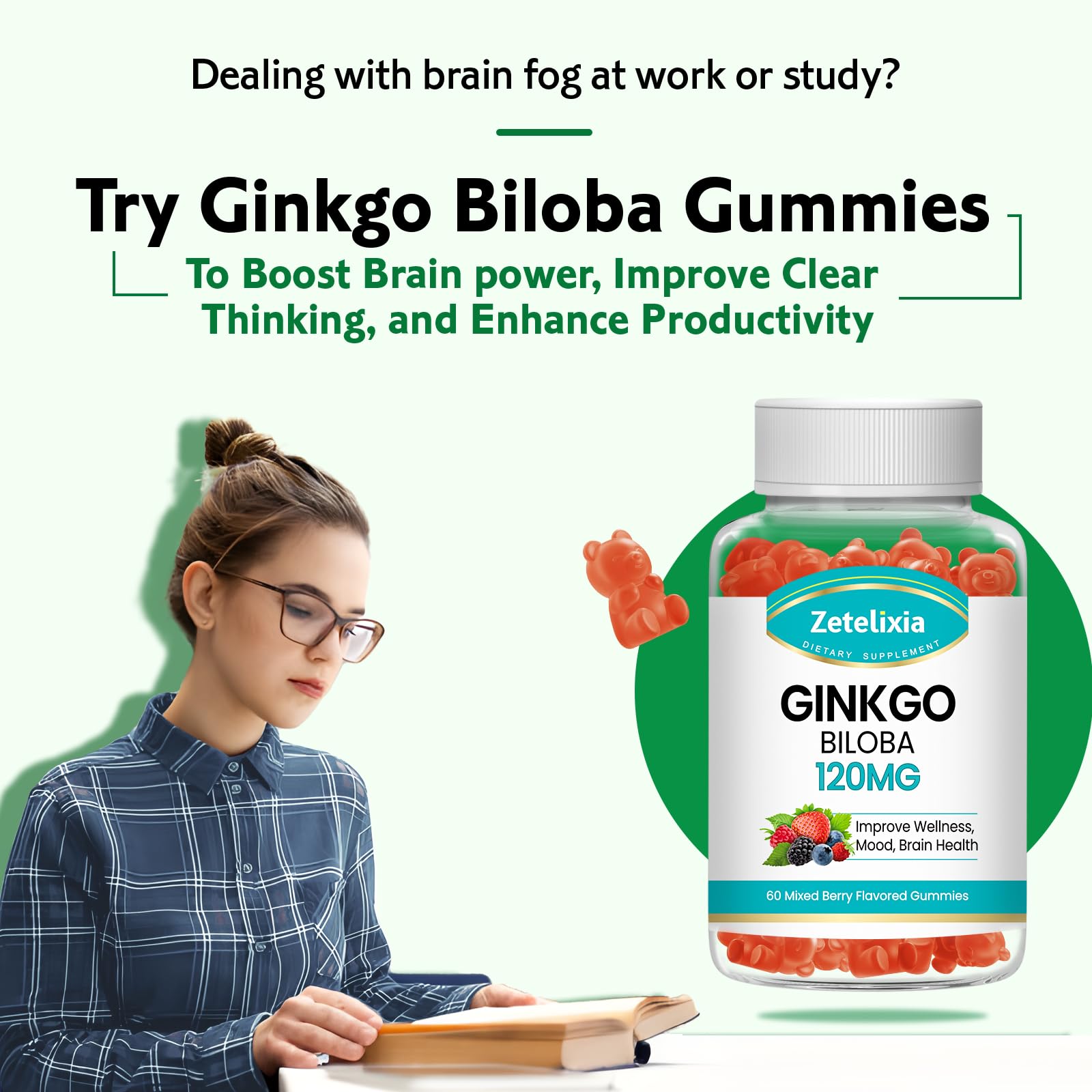 Zetelixia Ginkgo Biloba Gummies opened bottle