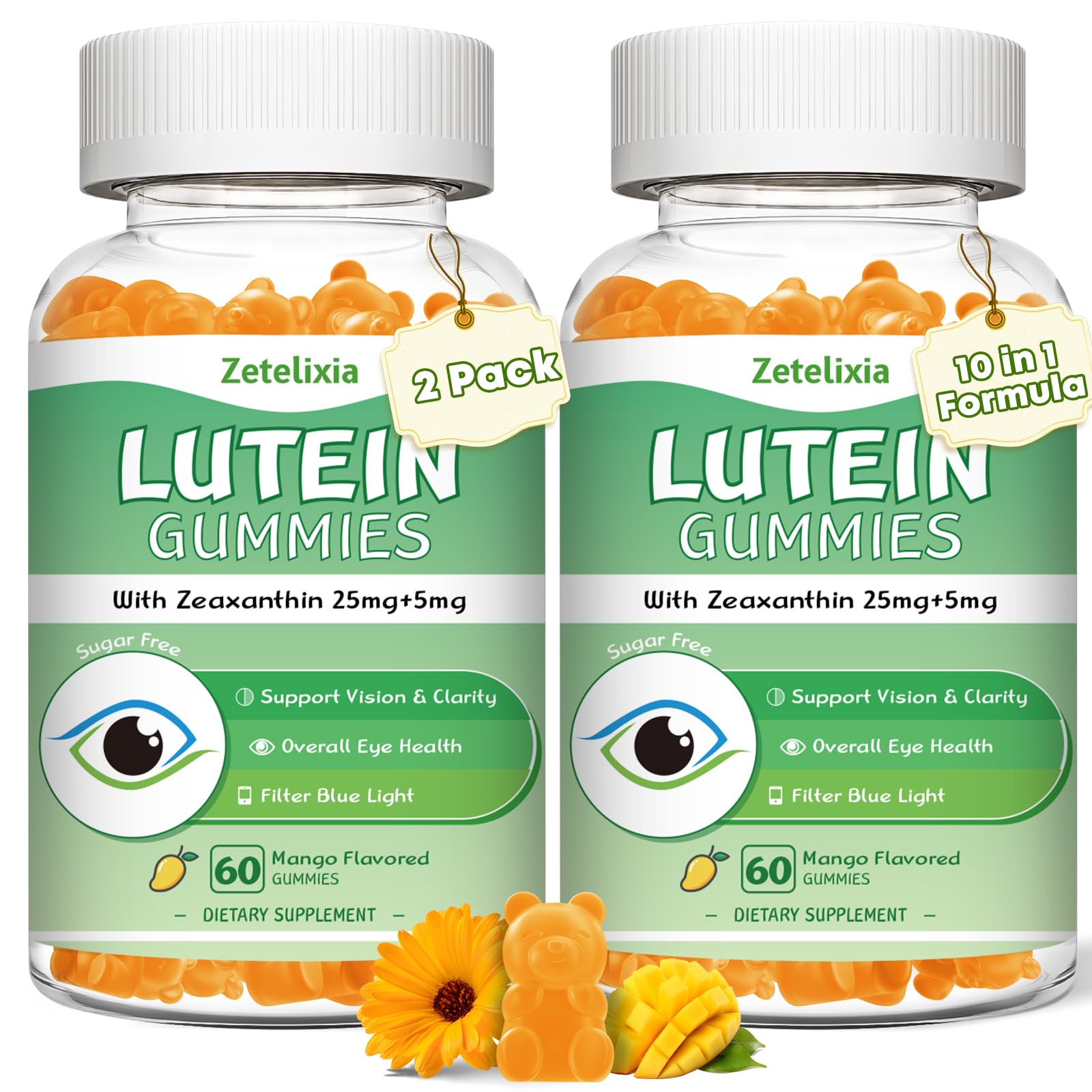 Zetelixia Lutein Gummies front view showing packaging