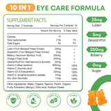 Zetelixia Lutein Gummies with ingredients list on the back