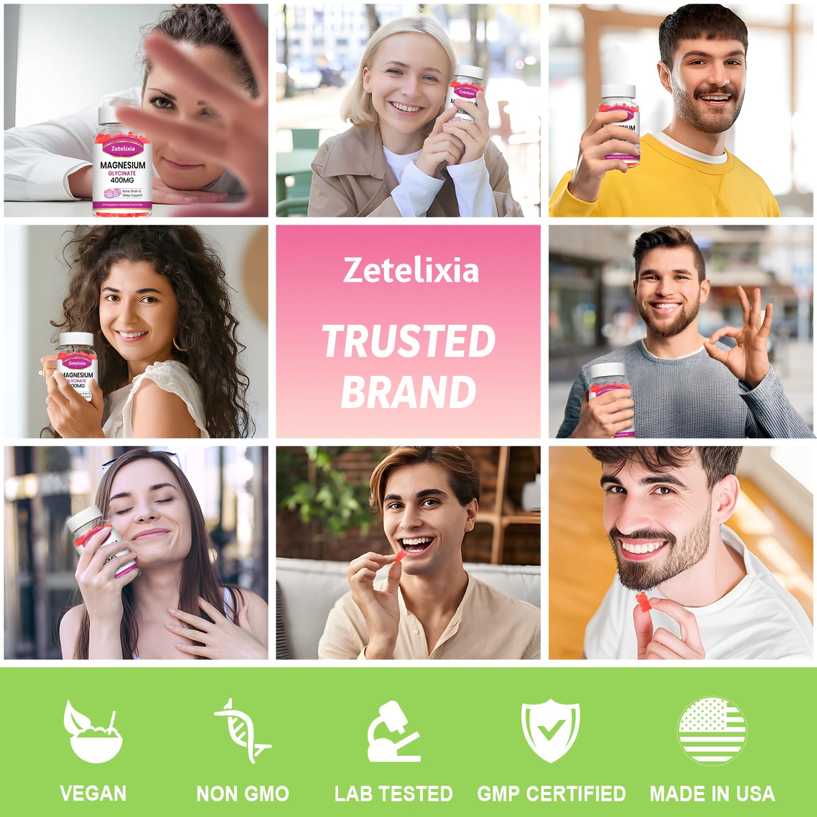 Zetelixia Magnesium Glycinate Gummies on table