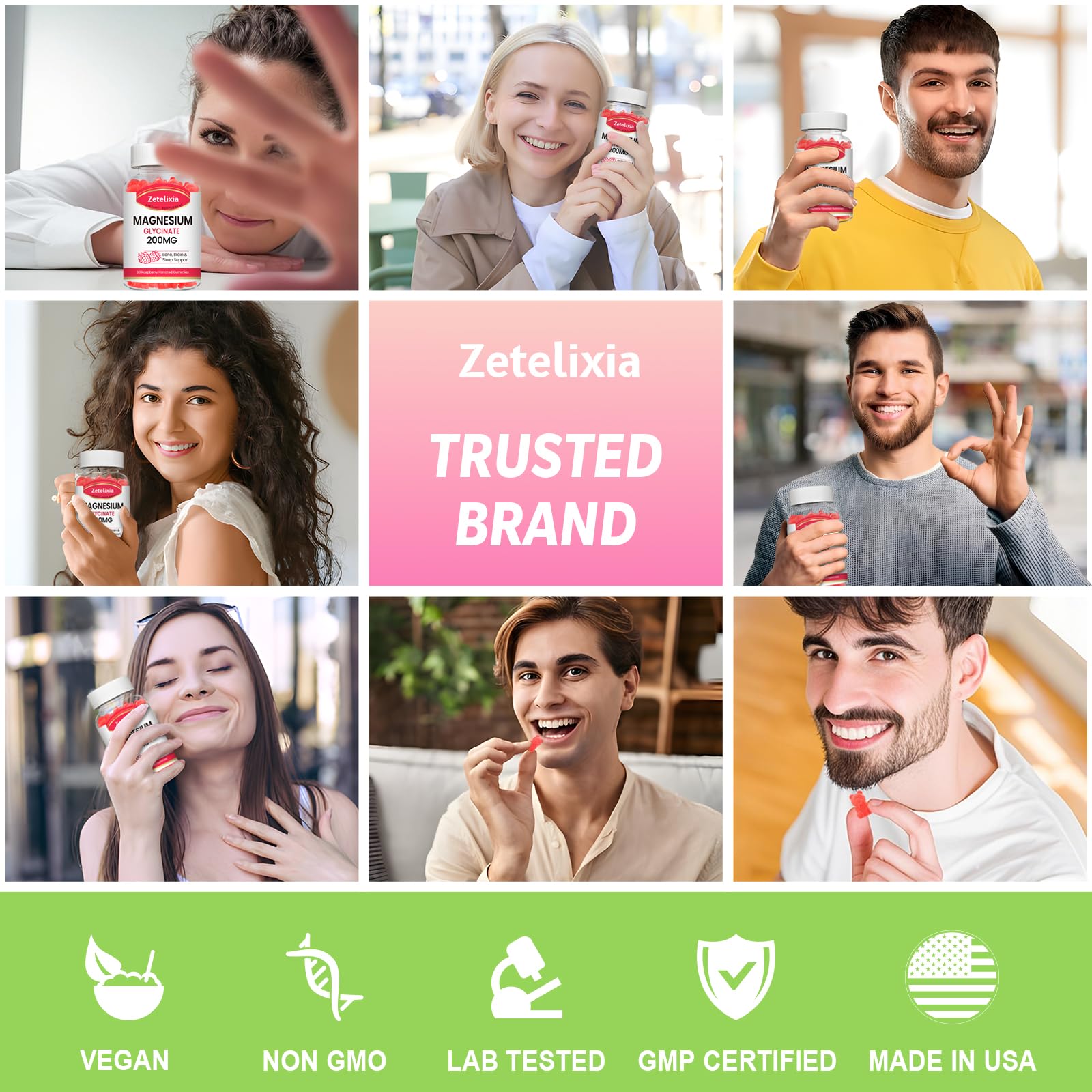 Zetelixia Magnesium Glycinate Gummies packaging details