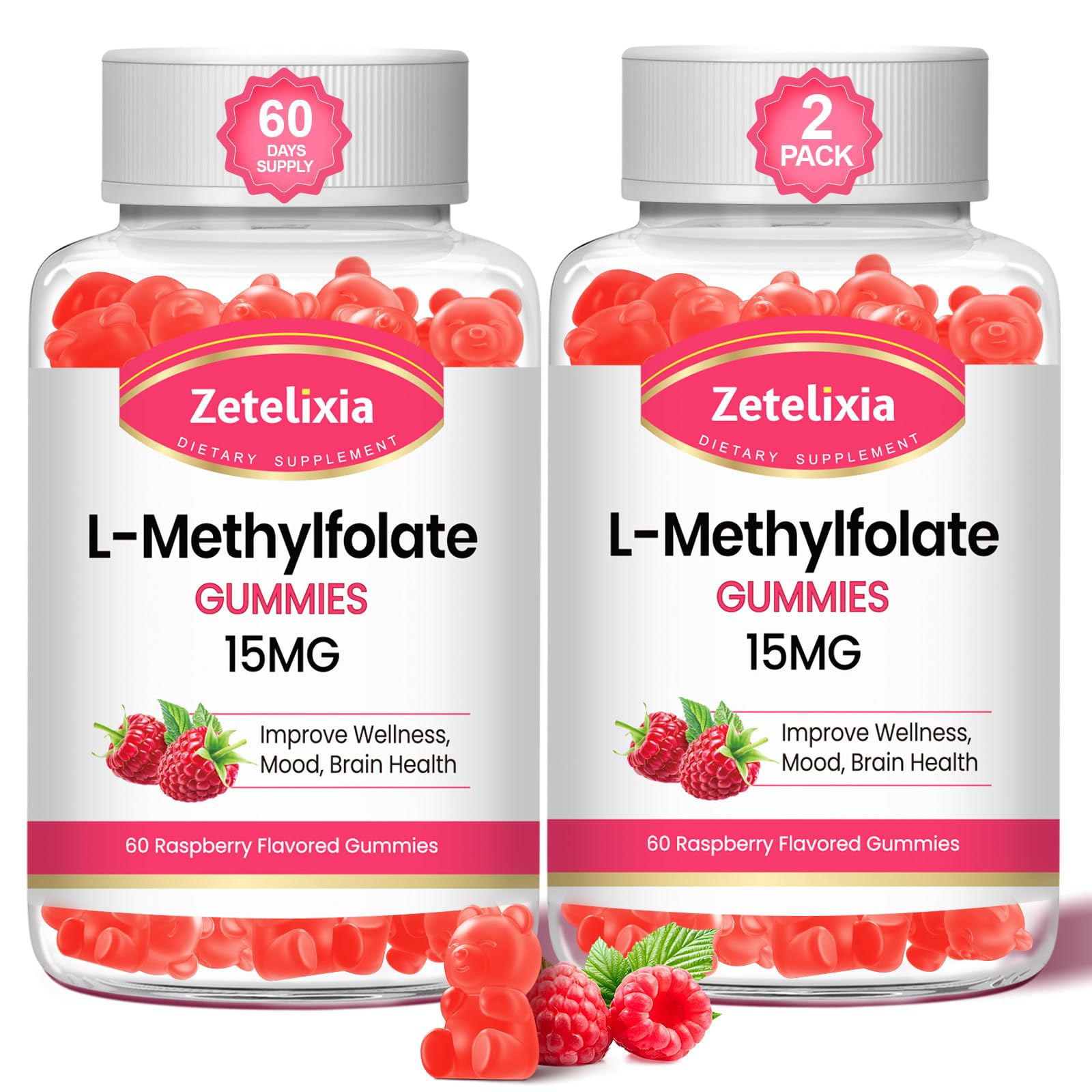 Zetelixia Multivitamin Gummies raspberry-flavoured front view