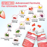 Zetelixia Potassium Magnesium Gummies displayed with fresh strawberries