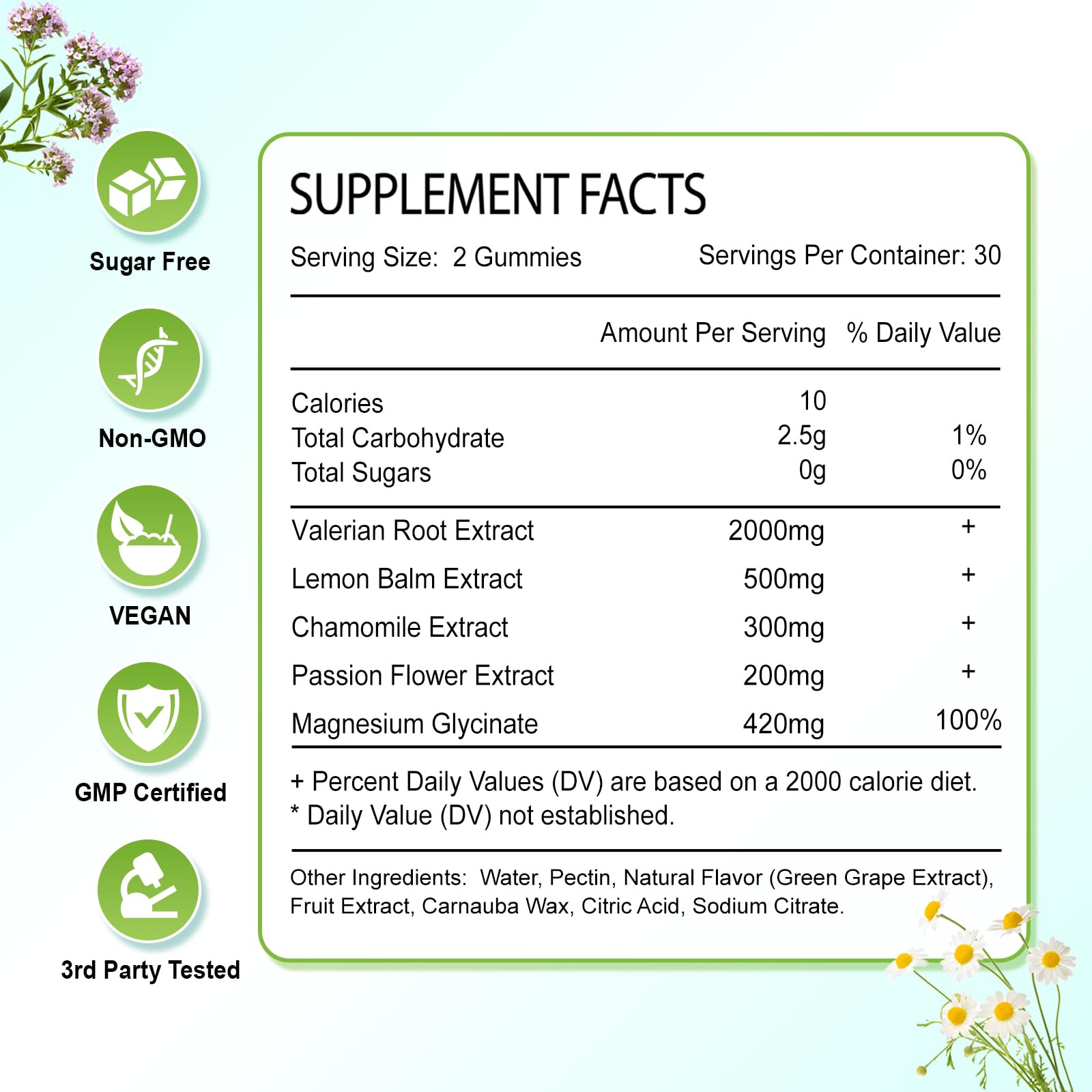 Zetelixia Valerian Root Gummies displayed with other herbal supplements