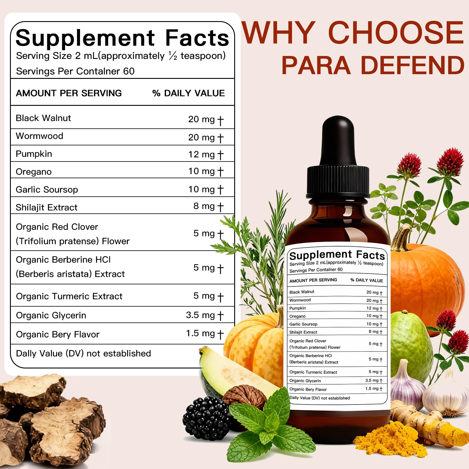 ZEYARUIBO Herbal Supplement Liquid Drops side view
