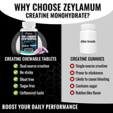 Zeylamum Creatine Chewable Tablets in hand for size comparison