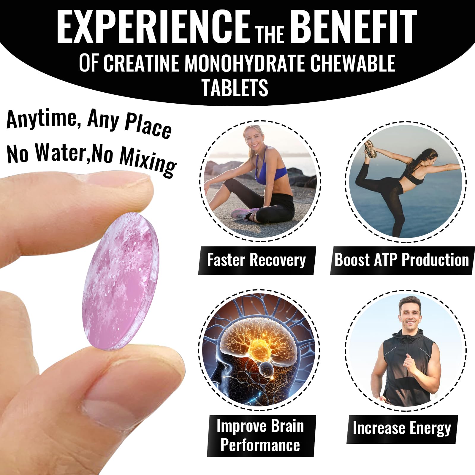 Zeylamum Creatine Chewable Tablets showing nutritional information on the back