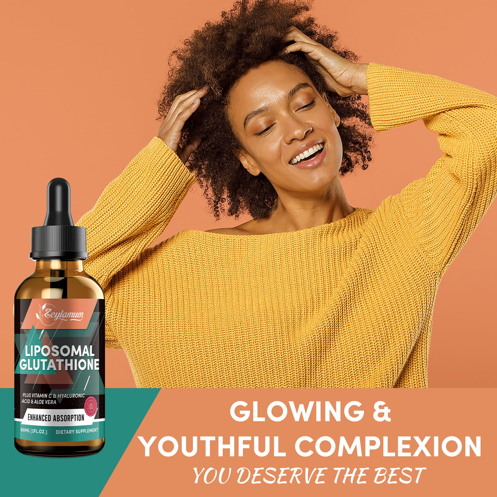 Zeylamum Liposomal Glutathione Liquid 2000mg side view