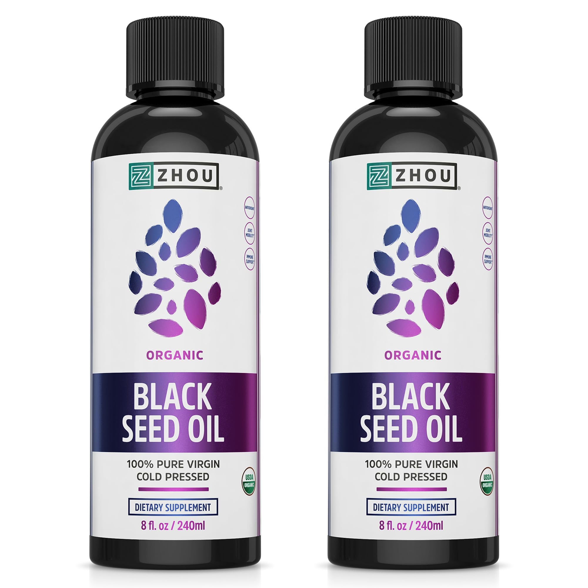 ZHOU Black Seed Oil 100% Pure Organic 454g front view