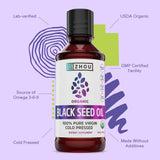 ZHOU Black Seed Oil 100% Pure Organic in a lifestyle setting