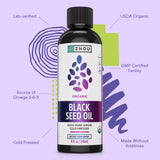 ZHOU Black Seed Oil 100% Pure Organic in kitchen setting