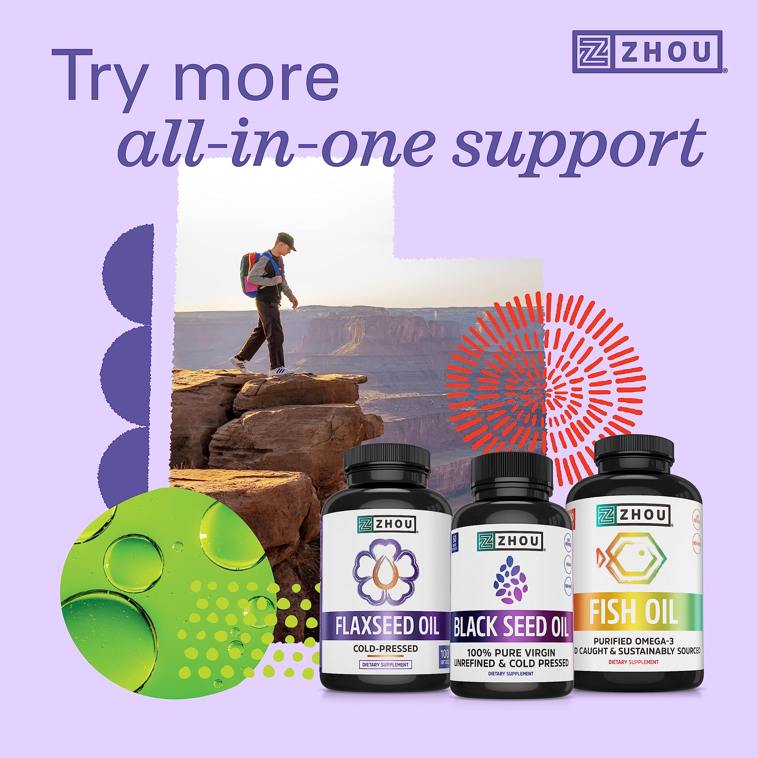 ZHOU Black Seed Oil Capsules 100% Pure close-up of capsules