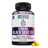 ZHOU Black Seed Oil Capsules 100% Pure front view