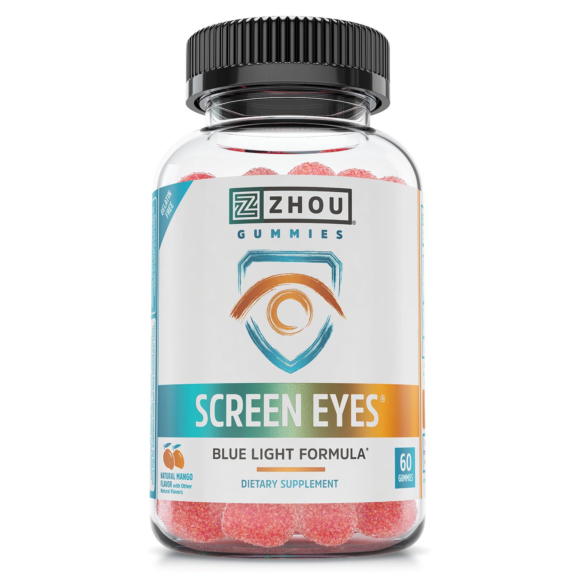 ZHOU Blue Light Gummies 227g front view with mango flavour