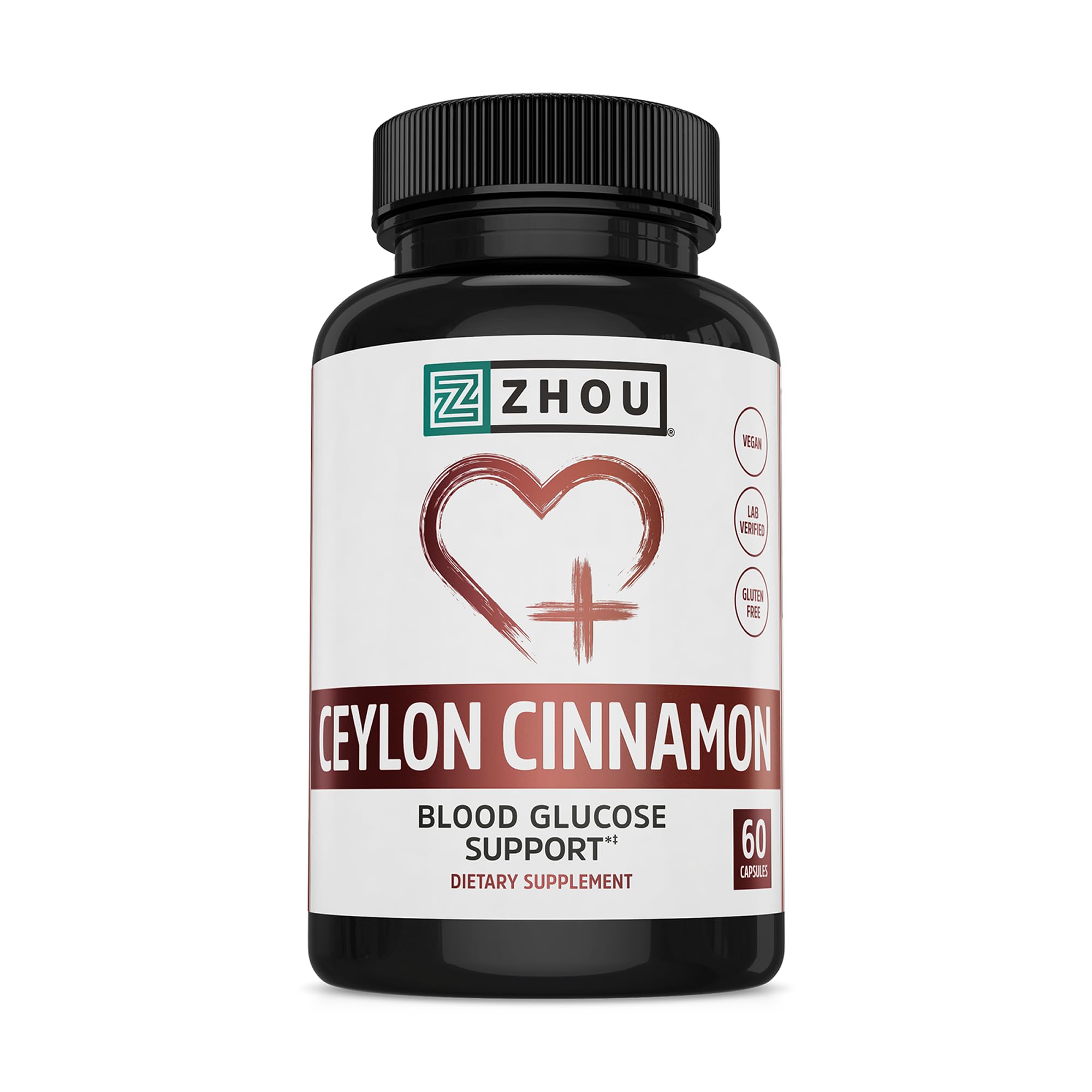 ZHOU Ceylon Cinnamon 1200mg supplement bottle front view