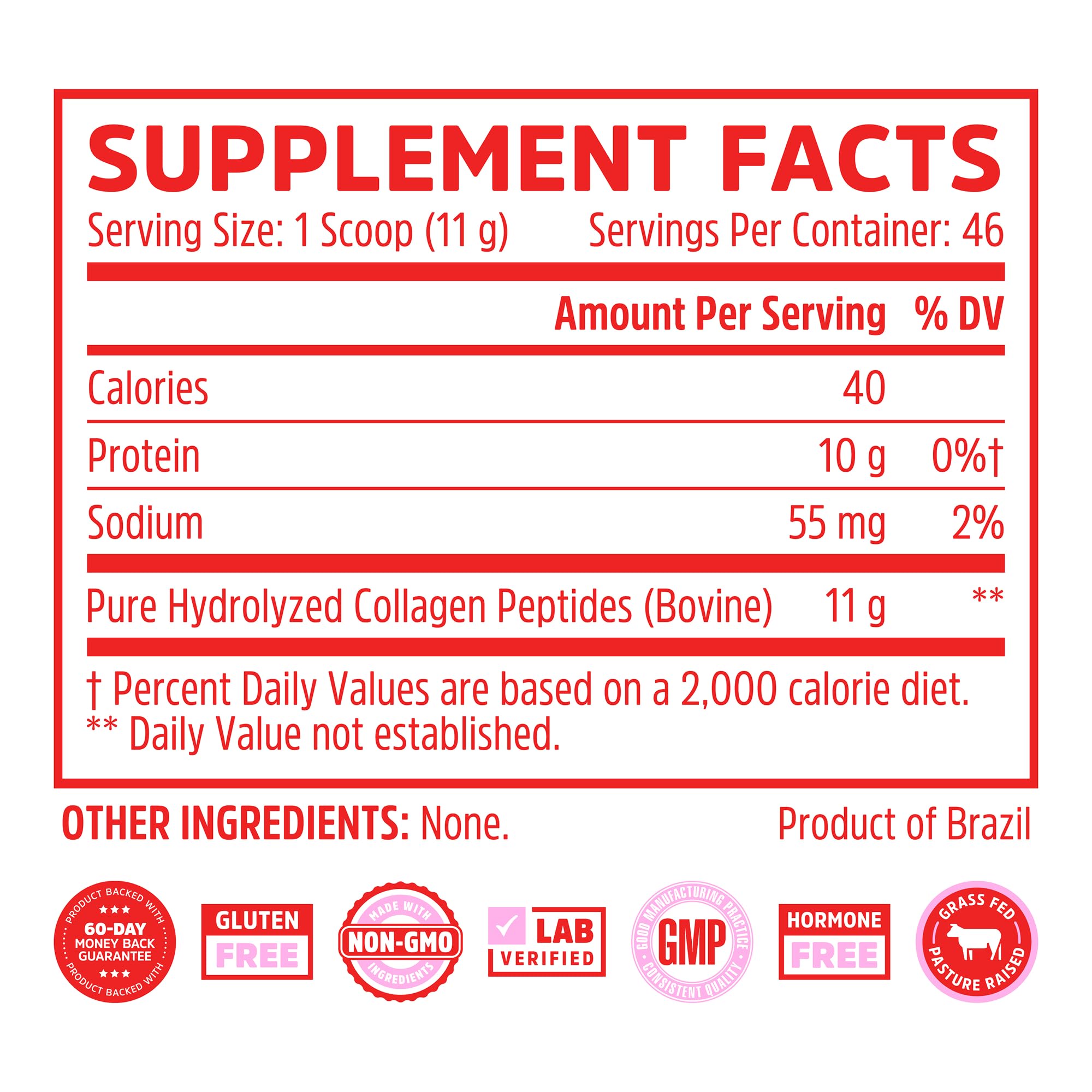 ZHOU Collagen Peptides Powder 91g back view packaging