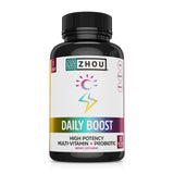 ZHOU Daily support Multivitamin Probiotic 30 Capsules front view