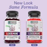 ZHOU Elder-Mune Gummies side view with dosage details