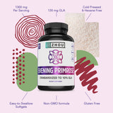 ZHOU Evening Primrose Oil Softgels on a wooden table