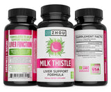 ZHOU Milk Thistle 450mg Complex with a measuring spoon
