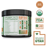 ZHOU Mushroom 8-Plex Organic Powder back view with ingredient list