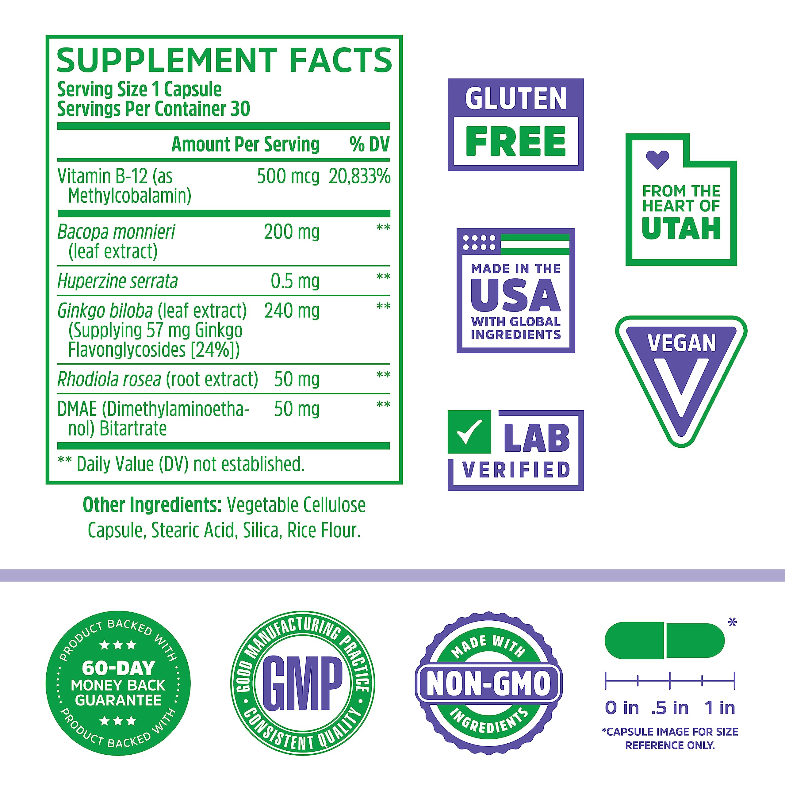 ZHOU Neuro-Peak Nootropic Supplement side view showing capsule