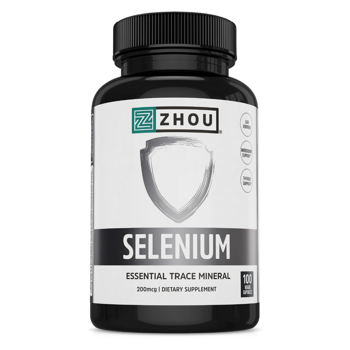 ZHOU Selenium 200mcg veggie capsules front view