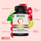 ZHOU Thyroid Support packaging with essential minerals listed