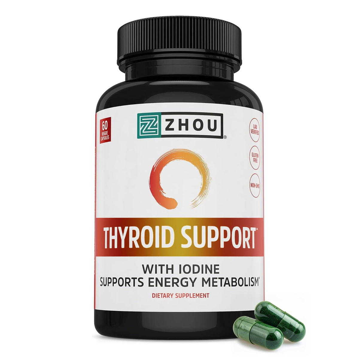 ZHOU Thyroid Support Supplement 60 capsules front view