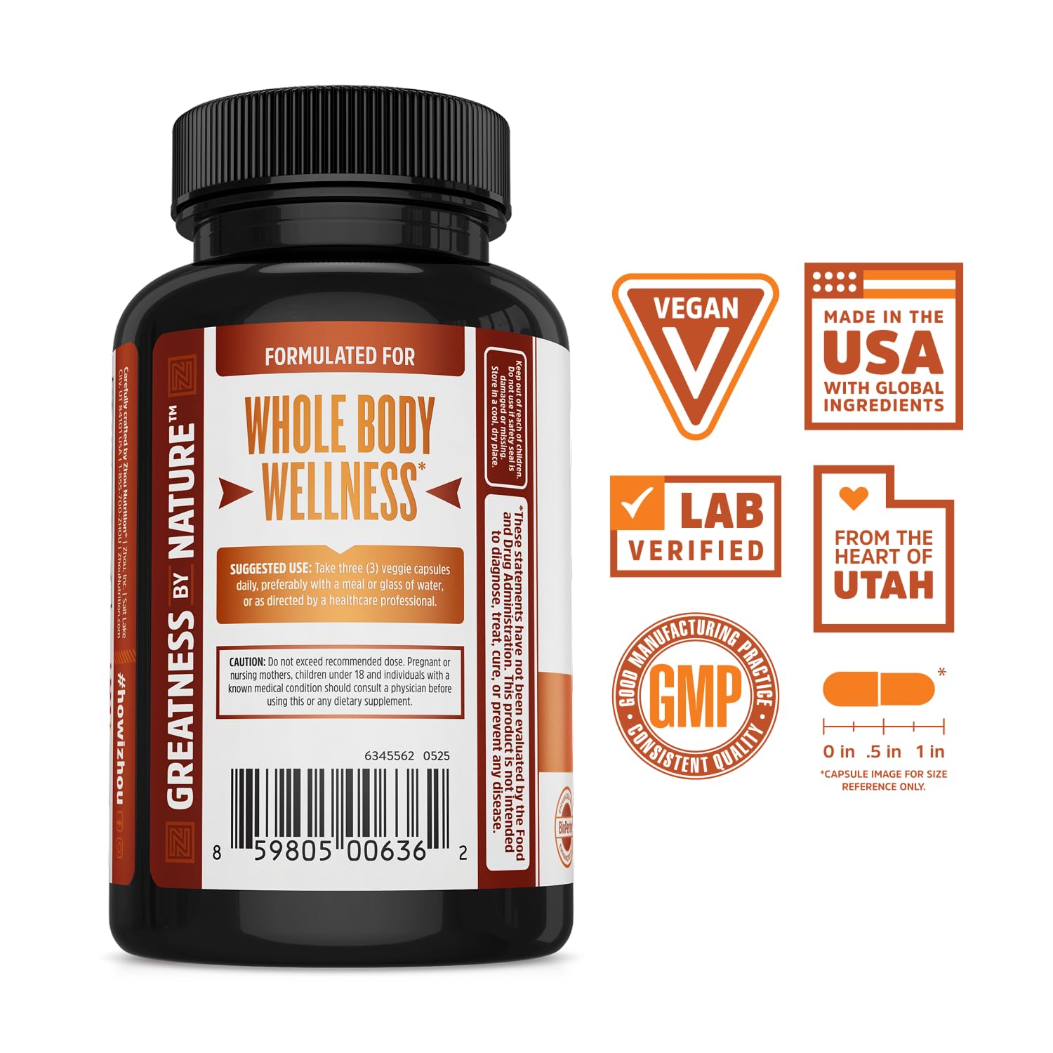 ZHOU Turmeric Curcumin Supplement capsules close-up