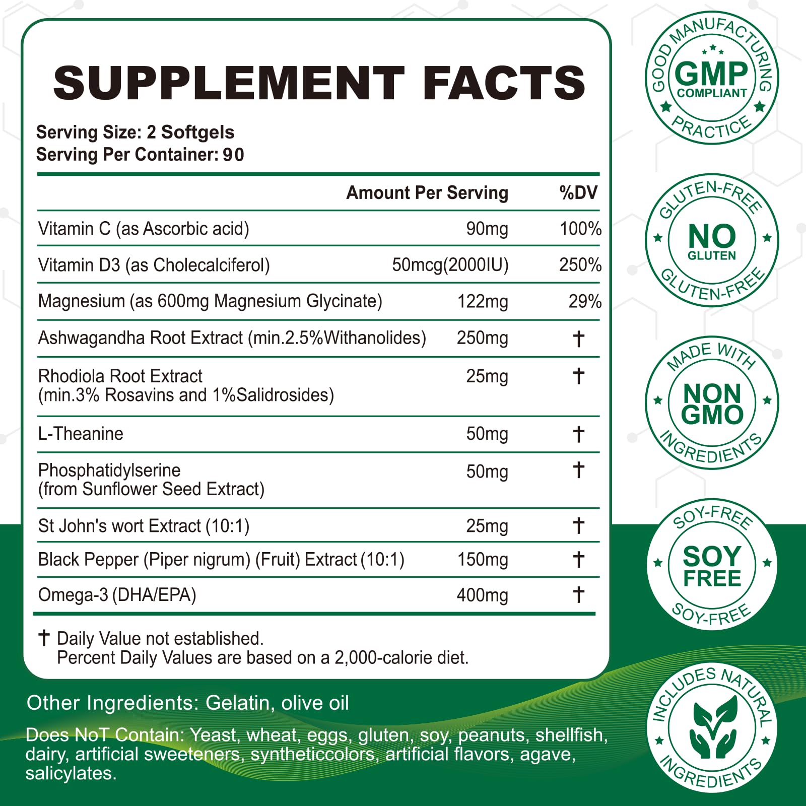 ZHPHK Cortisol Softgels with natural ingredients