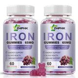ZHPHK Iron Gummies front view with grape flavour