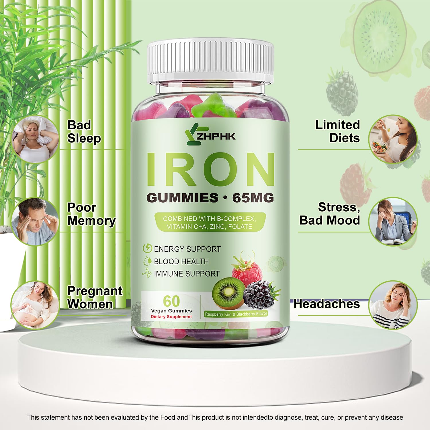 ZHPHK Iron Gummies nutritional information