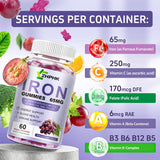 ZHPHK Iron Gummies showing serving size