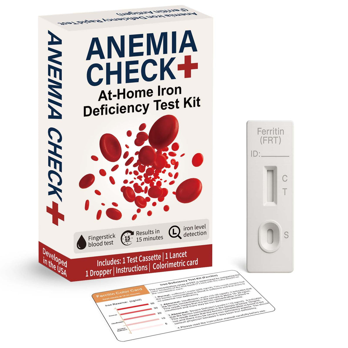 Zinora Iron Test Kit packaging front view