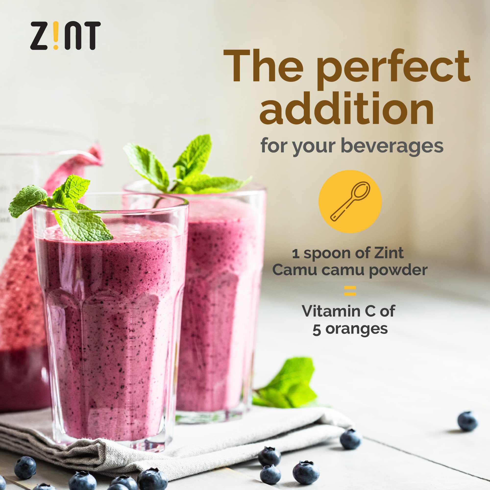 Zint Camu Camu Powder Organic 45g in a smoothie