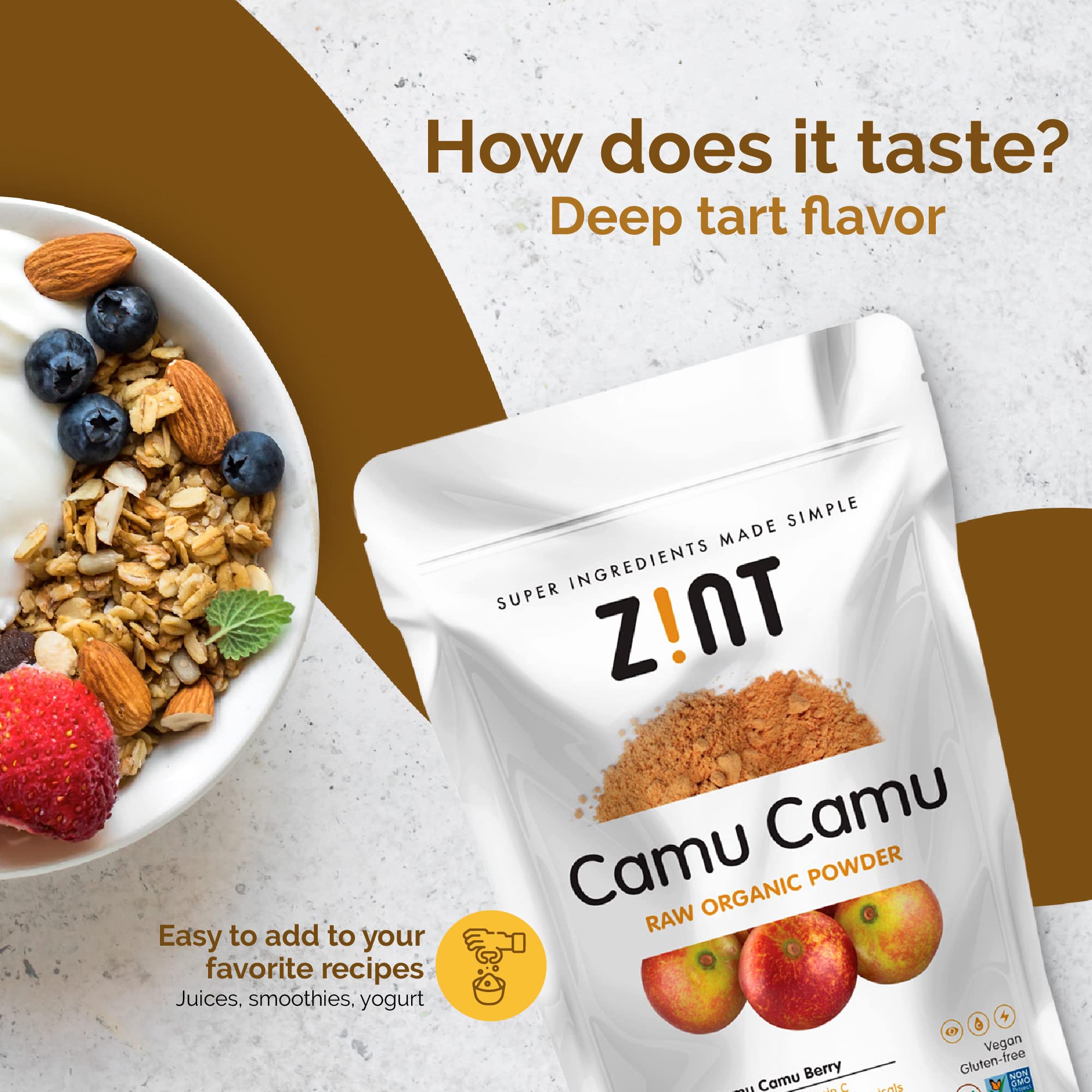 Zint Camu Camu Powder Organic 45g with measuring spoon