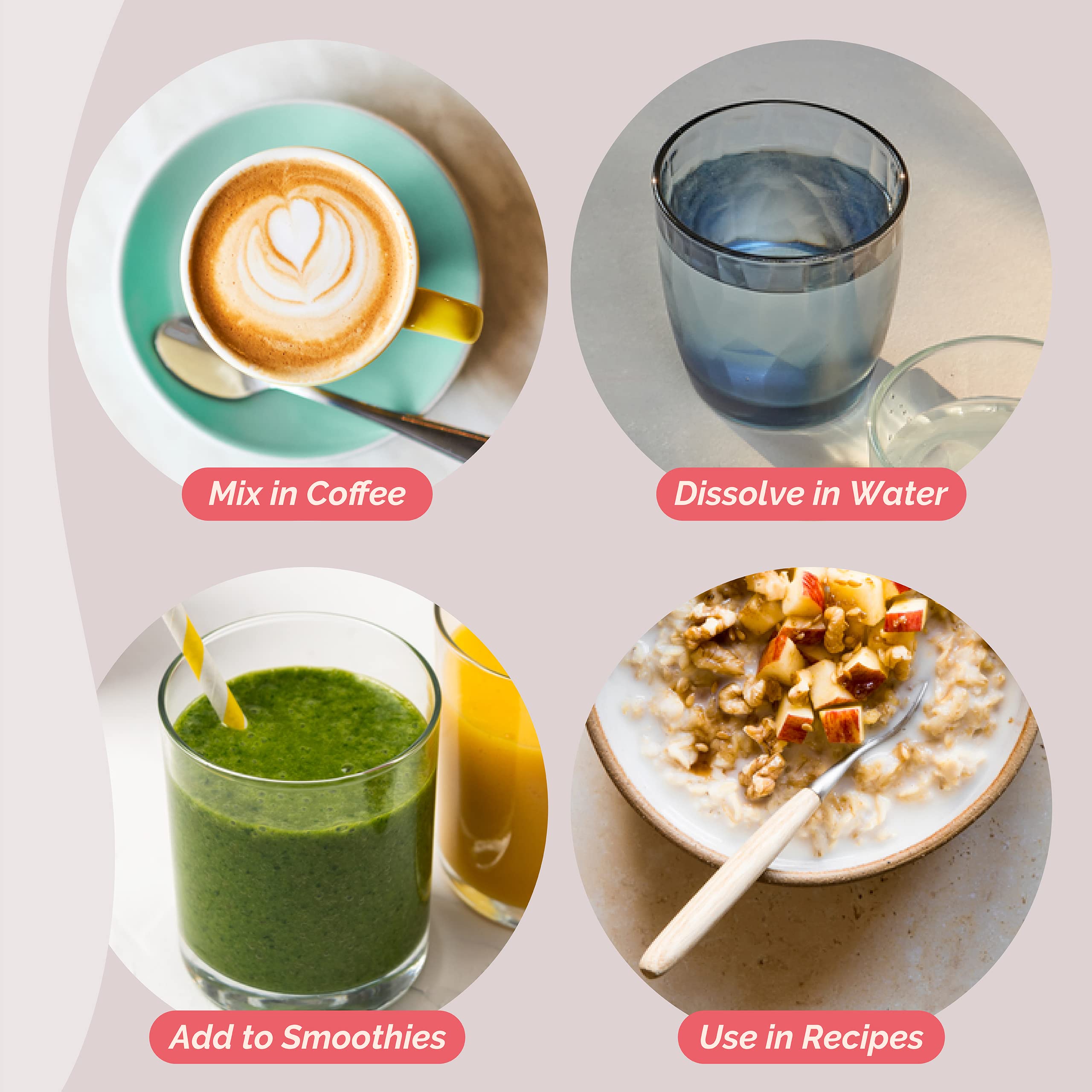 Zint Collagen Powder 27g mixed in a glass of water