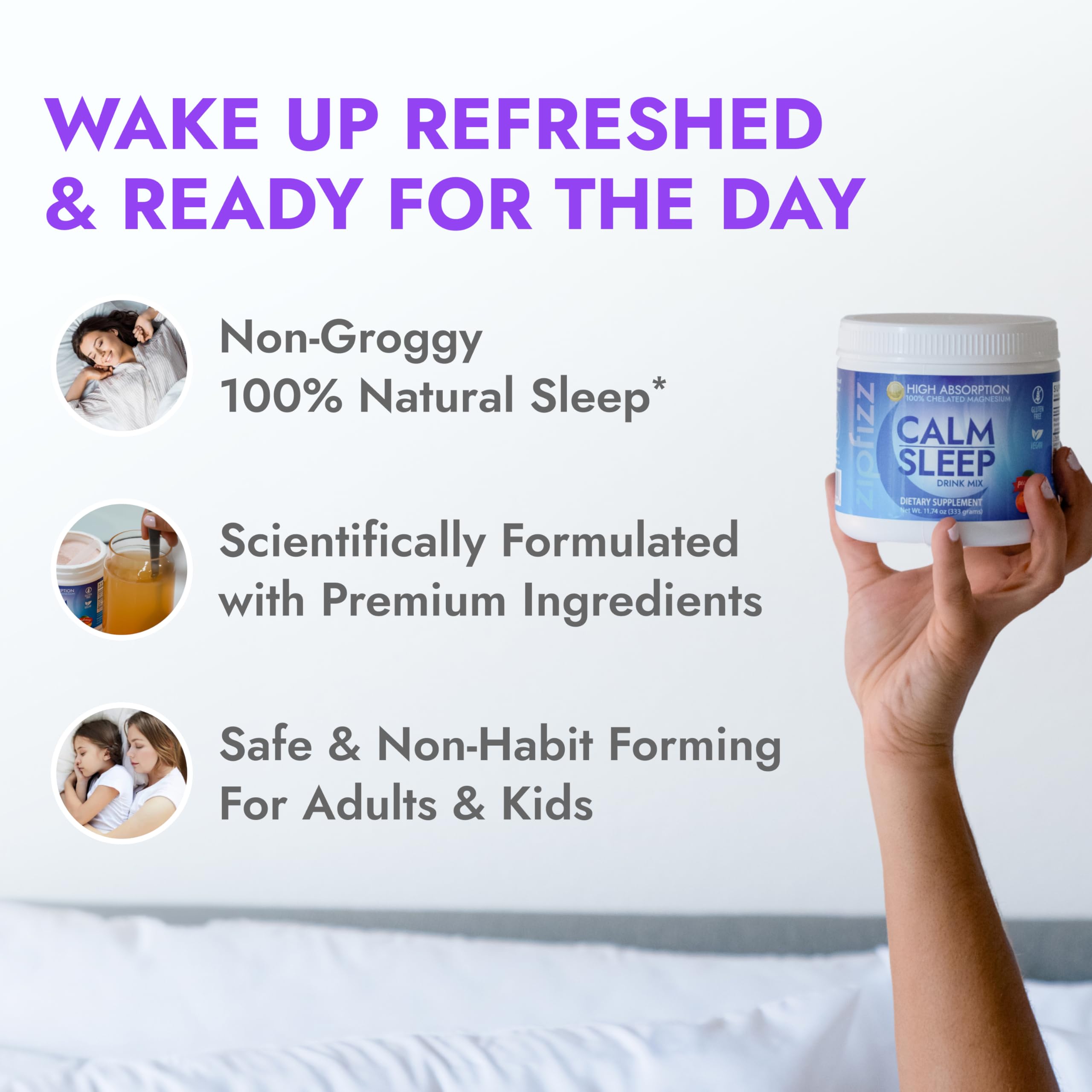 Zipfizz Calm Sleep Supplement 408g nutritional information