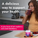 Zipfizz daily wellness Health Elderberry Supplement in glass with water