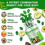 ZIPINKJ Magnesium Glycinate Softgels 400mg back view