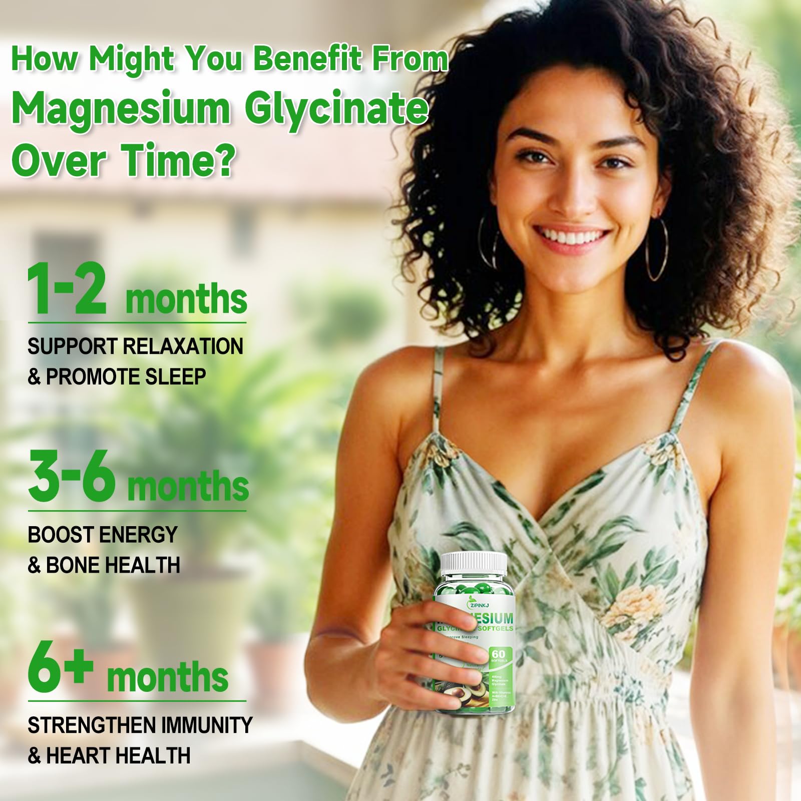 ZIPINKJ Magnesium Glycinate Softgels 400mg softgel close-up